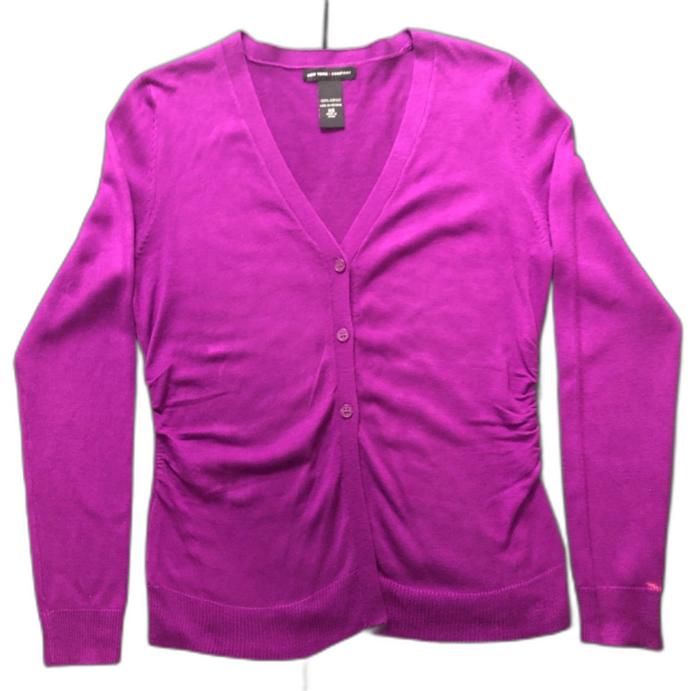 New York & Company Cardigan V Neck XS Flaw Long Sleeve